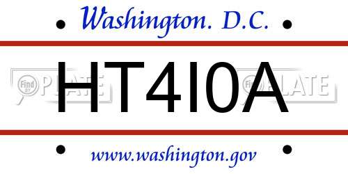 HT4I0A District Of Columbia License Plate