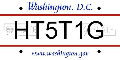 HT5T1G District Of Columbia License Plate