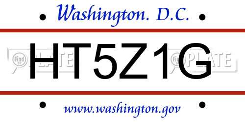 HT5Z1G District Of Columbia License Plate