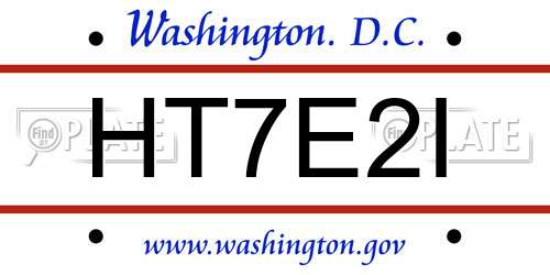 HT7E2I District Of Columbia License Plate