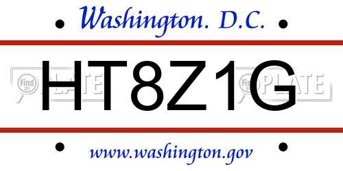 HT8Z1G District Of Columbia License Plate