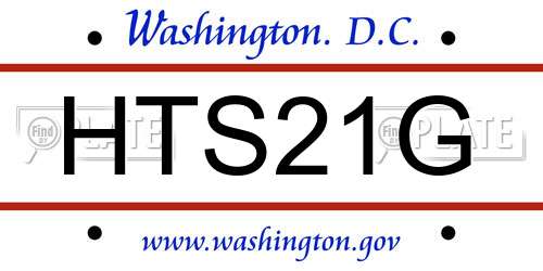 HTS21G District Of Columbia License Plate