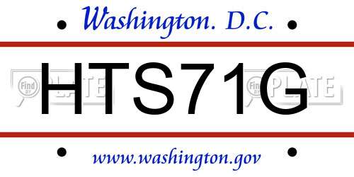 HTS71G District Of Columbia License Plate