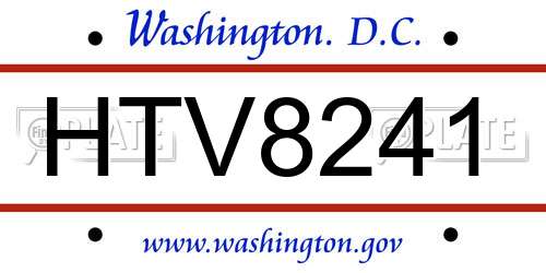 HTV8241 District Of Columbia License Plate