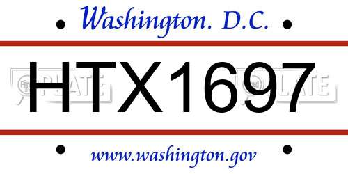 HTX1697 District Of Columbia License Plate