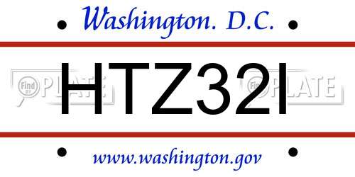 HTZ32I District Of Columbia License Plate