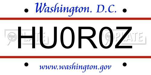 HU0R0Z District Of Columbia License Plate