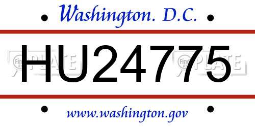 HU24775 District Of Columbia License Plate