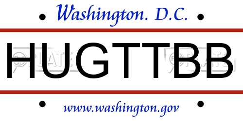 HUGTTBB District Of Columbia License Plate
