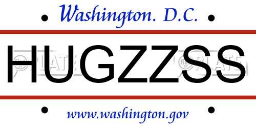 HUGZZSS District Of Columbia License Plate