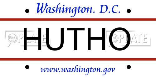 HUTHO District Of Columbia License Plate