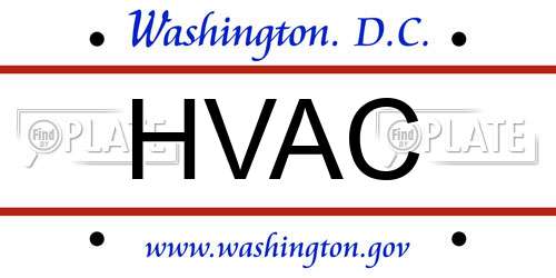 HVAC District Of Columbia License Plate