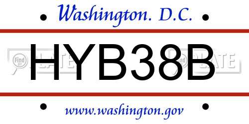 HYB38B District Of Columbia License Plate