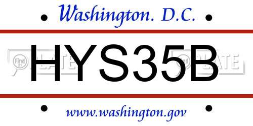 HYS35B District Of Columbia License Plate