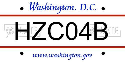 HZC04B District Of Columbia License Plate