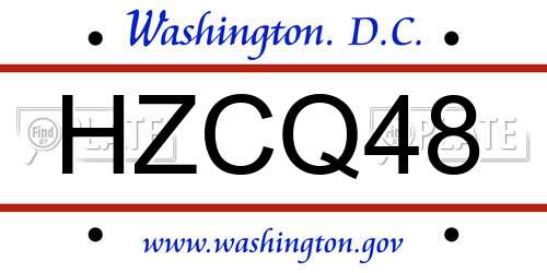 HZCQ48 District Of Columbia License Plate