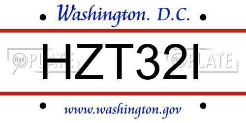 HZT32I District Of Columbia License Plate