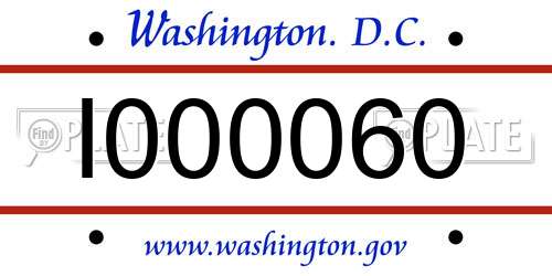 I000060 District Of Columbia License Plate