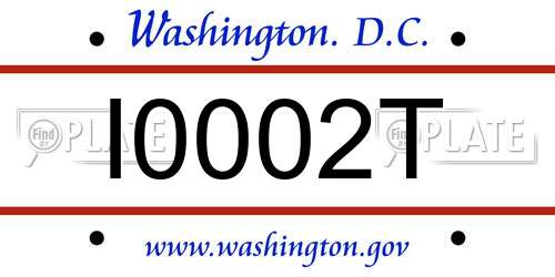 I0002T District Of Columbia License Plate