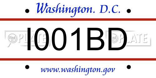 I001BD District Of Columbia License Plate