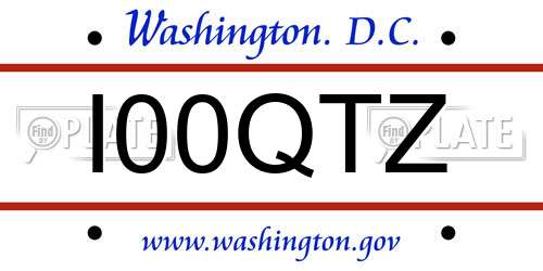 I00QTZ District Of Columbia License Plate