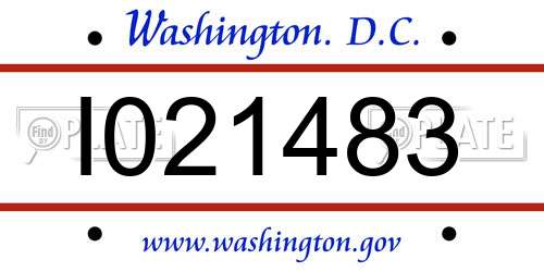 I021483 District Of Columbia License Plate