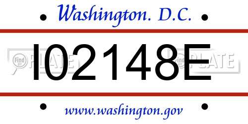 I02148E District Of Columbia License Plate
