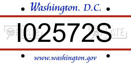 I02572S District Of Columbia License Plate