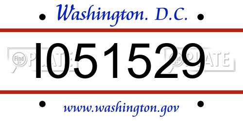 I051529 District Of Columbia License Plate