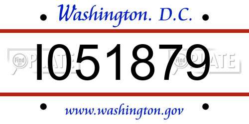 I051879 District Of Columbia License Plate