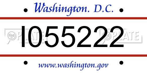 I055222 District Of Columbia License Plate
