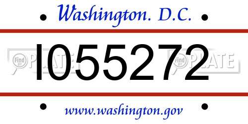 I055272 District Of Columbia License Plate