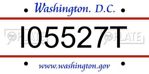 I05527T District Of Columbia License Plate