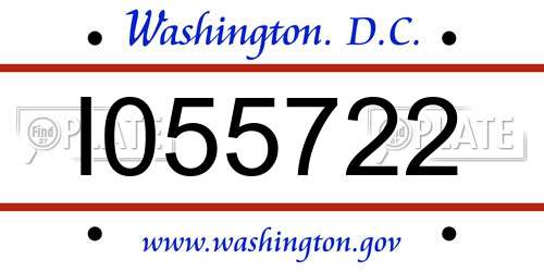 I055722 District Of Columbia License Plate