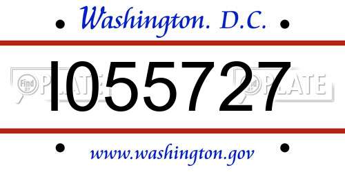 I055727 District Of Columbia License Plate