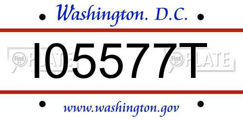 I05577T District Of Columbia License Plate