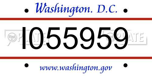 I055959 District Of Columbia License Plate