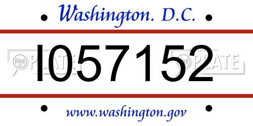 I057152 District Of Columbia License Plate