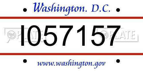 I057157 District Of Columbia License Plate