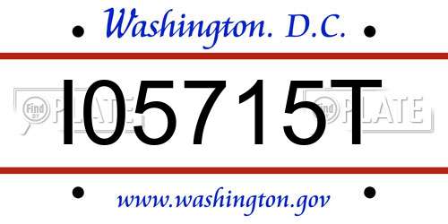 I05715T District Of Columbia License Plate