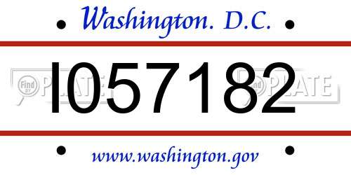 I057182 District Of Columbia License Plate