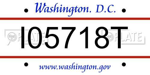 I05718T District Of Columbia License Plate