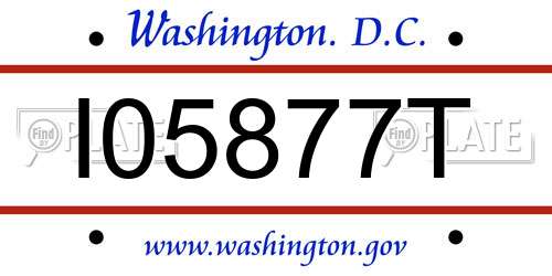 I05877T District Of Columbia License Plate