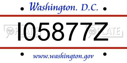 I05877Z District Of Columbia License Plate