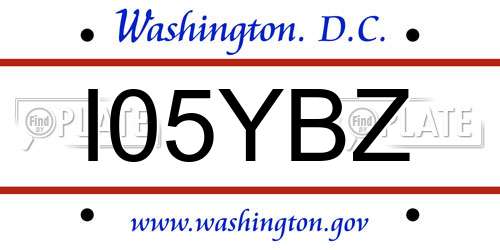I05YBZ District Of Columbia License Plate