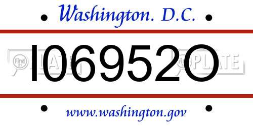 I06952O District Of Columbia License Plate