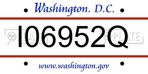 I06952Q District Of Columbia License Plate
