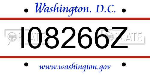 I08266Z District Of Columbia License Plate