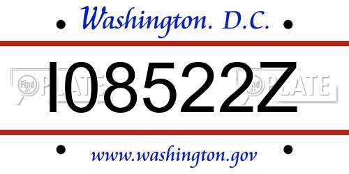 I08522Z District Of Columbia License Plate