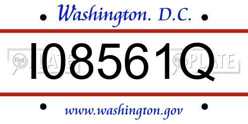 I08561Q District Of Columbia License Plate